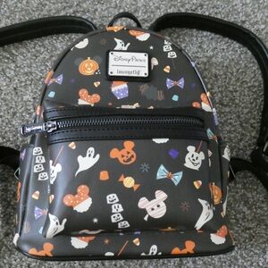 Loungefly Halloween Backpack with Black and Orange Accents